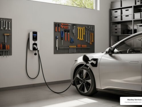 "Find companies that install home electric vehicle station setups in the Pearland area."